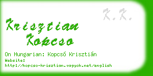krisztian kopcso business card